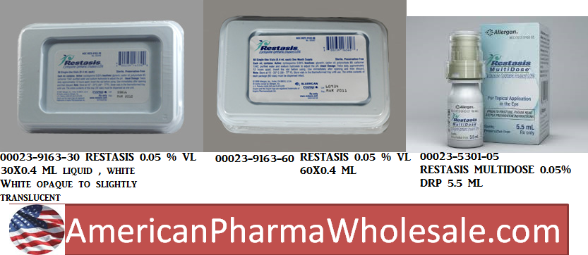 Rx Item-Restasis 0.05% 30X0.4 ML Vial by Allergan Pharma USA 