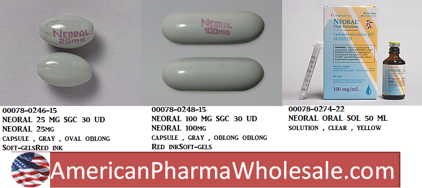 Rx Item-Neoral 100MG Cyclosporin 30 SGC by Novartis Pharma USA 