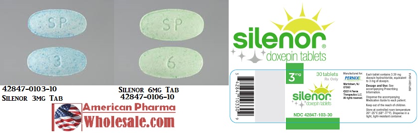 Rx Item-Silenor 3MG 30 Tab by Currax Pharma USA 