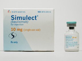 Rx Item-Simulect 10MG Single Dose Vial -Keep Refrigerated - by Novartis Pharma USA 