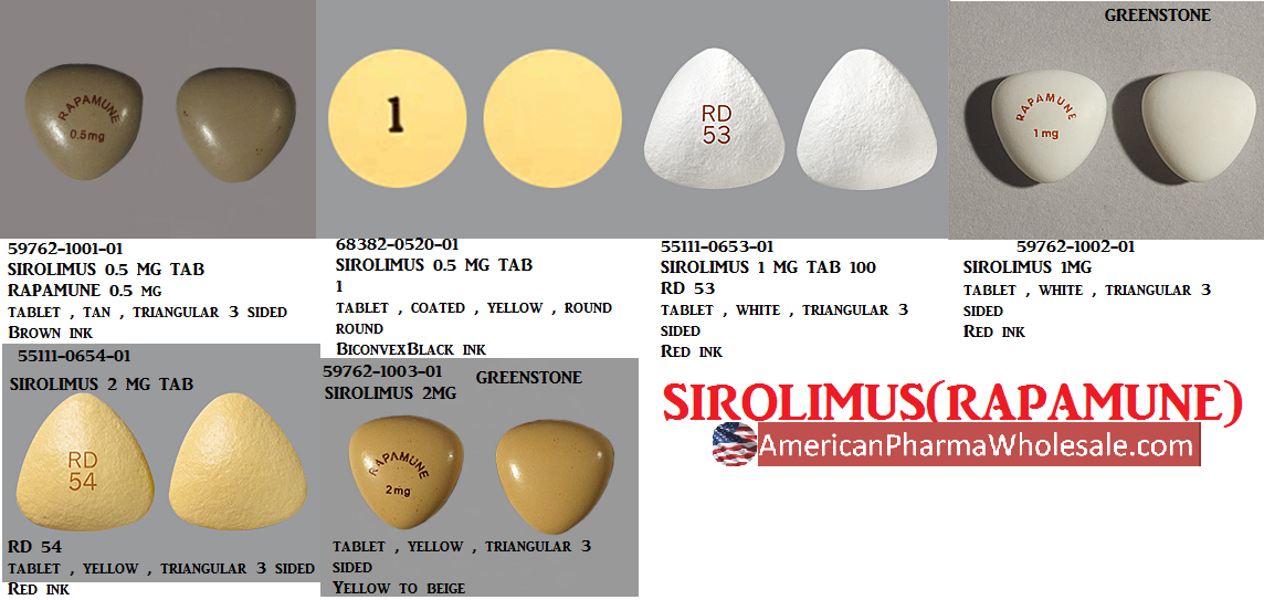 Rx Item-Sirolimus 2MG 100 Tab by Greenstone Pharma USA 