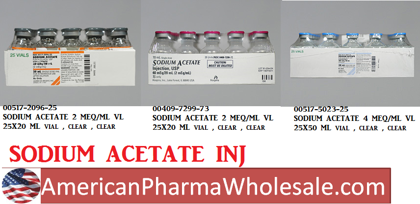 Rx Item-Sodium Acetate 2MEQ/ML 25X100 ML FTV by Pfizer Pharma USA Injec