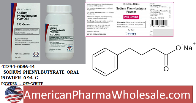 Rx Item-Sodium Phenylbutyrate 250 GM Powder by Sigma Pharma USA 