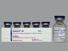 Rx Item-Synercid I.V. 500MG 10 Single Dose Vial -Keep Refrigerated - by Pfizer Pharma USA 