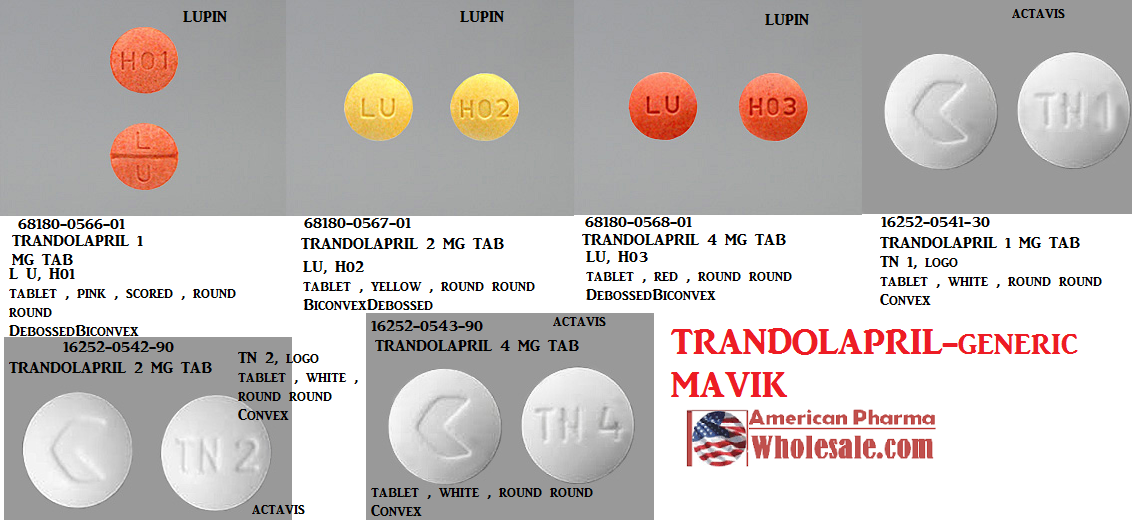 Rx Item-Trandolapril 1MG 100 Tab by Lupin Pharma USA 