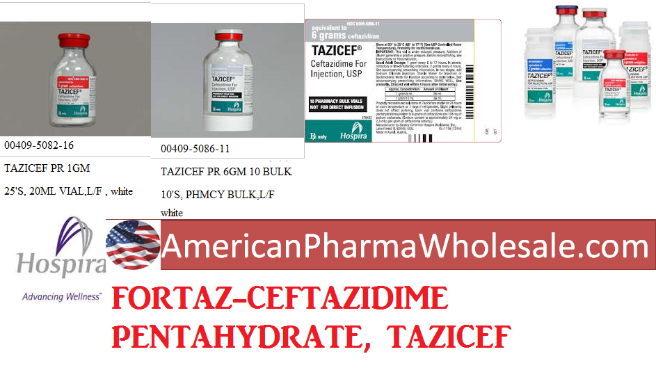 Rx Item-Tazicef 1GM 25 Vial  by Pfizer Pharma USA Injec