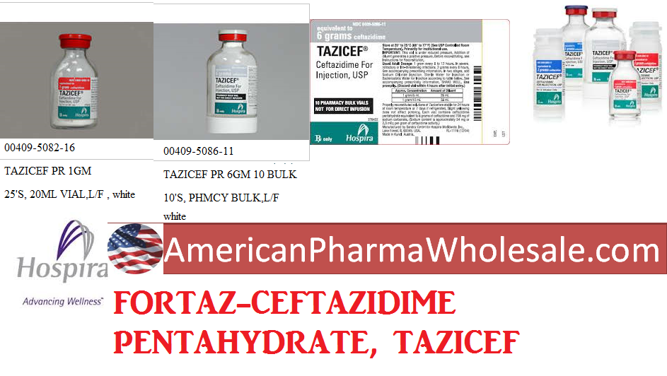Rx Item-Tazicef 1GM 25 Add-Vantage Vial by Pfizer Pharma USA Injec