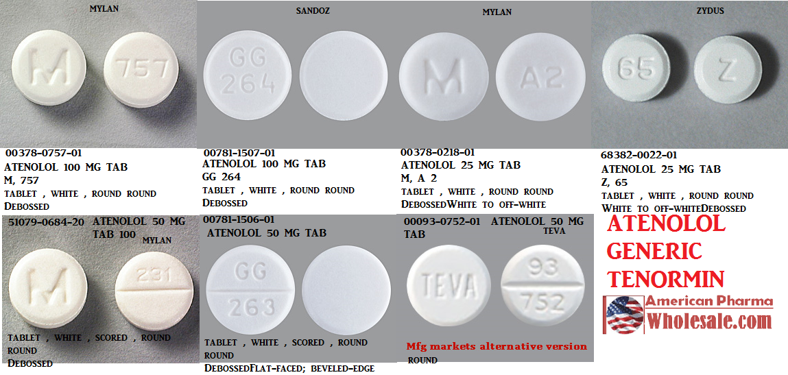 Rx Item-Atenolol 100MG 1000 Tab by Mylan Pharma USA 