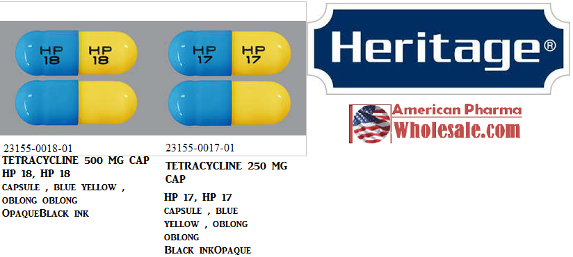 Rx Item-Tetracycline 250MG 100 Cap by Heritage Pharma USA 