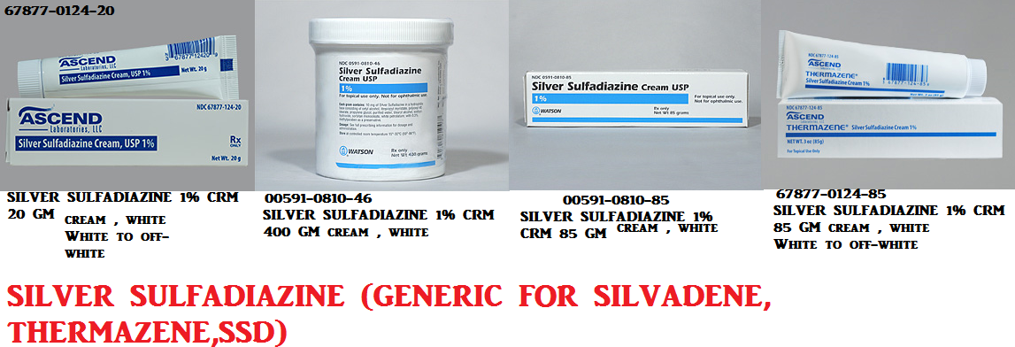 Rx Item-Silver Sulfadiazine  0.01JAR 50 GM Cream by Ascend Lab USA Pgn 