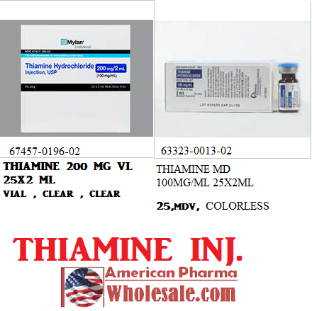 Rx Item-Thiamine 200MG/ML 25X2 ML Vial by Fresenius Kabi Pharma USA 
