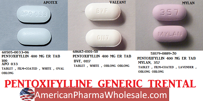 Rx Item-Pentoxifyllin 400MG ER 100 Tab by Major Pharma USA 