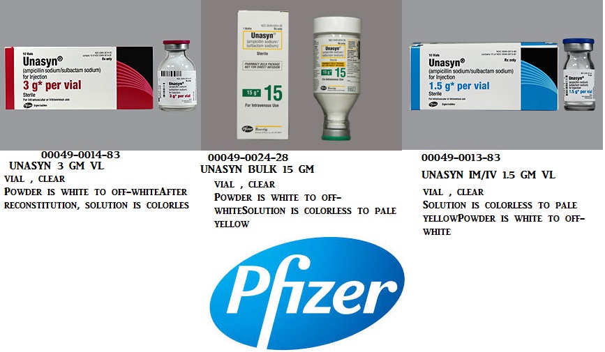 Rx Item-Unasyn Im-IV 1.5GM 10 Vial by Pfizer Pharma USA Injec