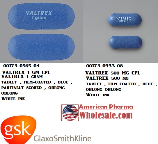 Rx Item-Valtrex 500MG 30 CPL by Glaxo Smith Kline Pharma USA 