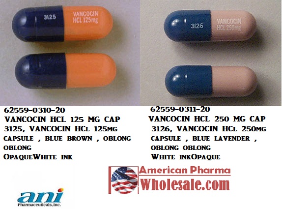 Rx Item-Vanocin Hcl 250MG 20 Cap by Ani Pharma USA 