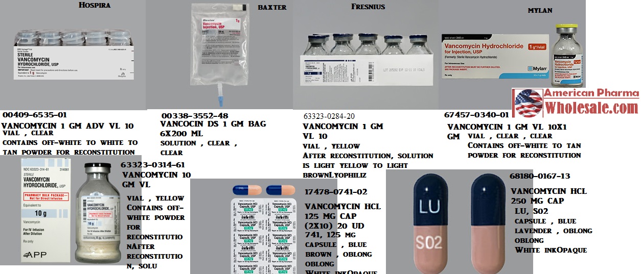 Rx Item-Vancomycin 1GM 10 Vial by Bluepoint Labs Injection AHP USA