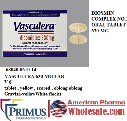 Rx Item-Vasculera 630MG 30 Tab by Primus Pharma USA -Rx