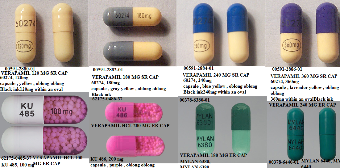 Rx Item-Verapamil 180MG ER 100 Cap by Mylan Pharma USA 