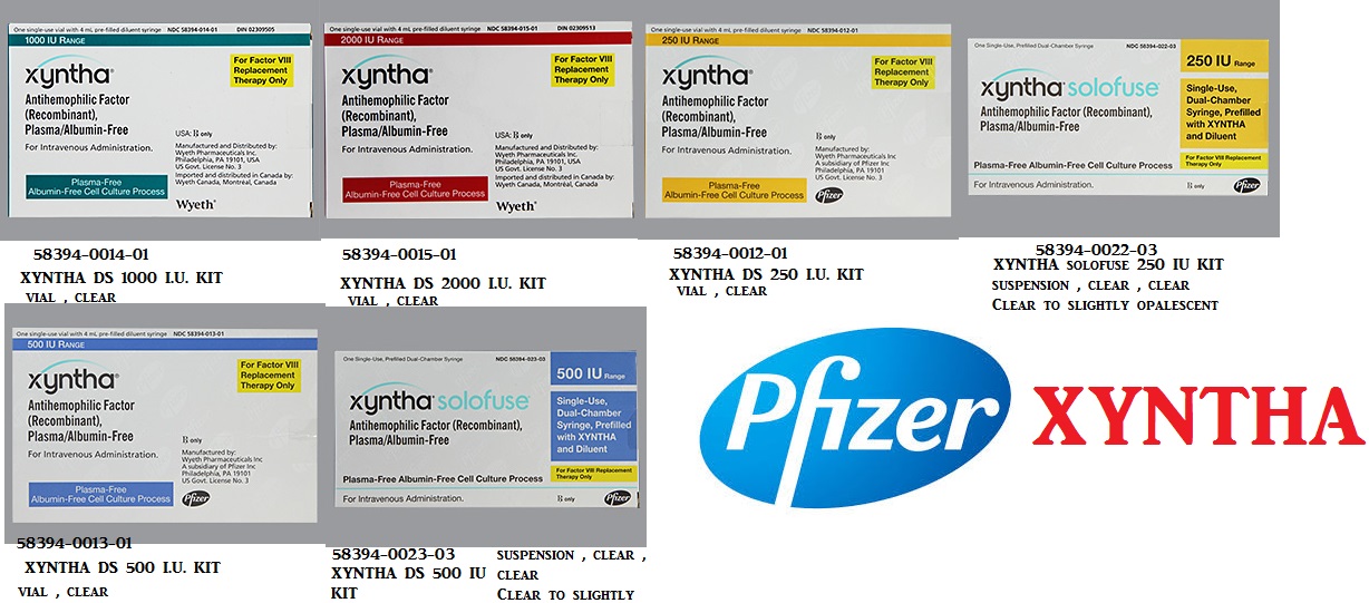 Rx Item-Xyntha Ds 500IU KIT-Keep Refrigerated - by Pfizer Pharma USA 