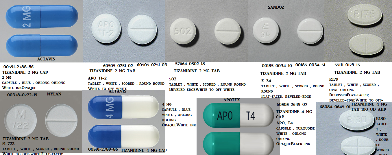 Rx Item-Tizanidine 4MG 150 Cap by Apotex Pharma USA 