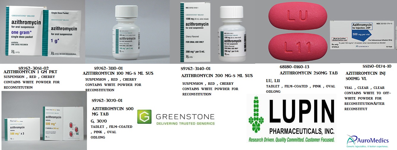 Rx Item-Azithromycin 100MG/5ML 15 ML SUS by Greenstone Pharma USA 