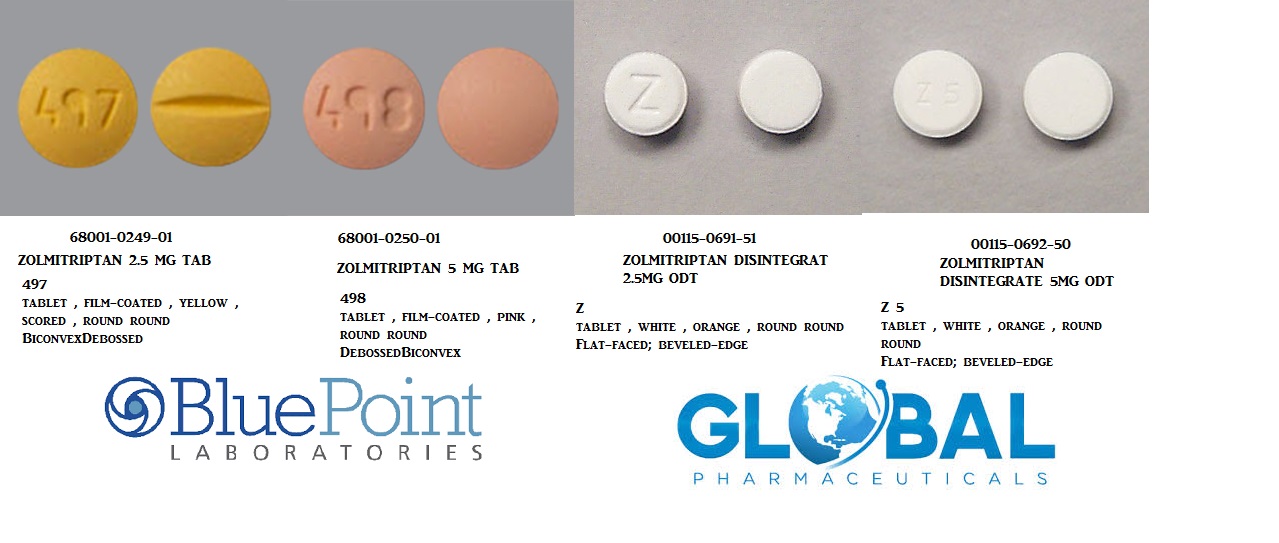 Rx Item-Zolmitriptan 2.5MG 6 Tab by Glenmark Pharma USA 