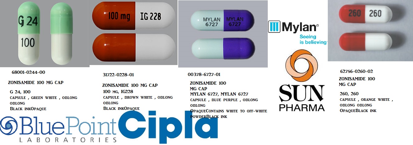 Rx Item-Zonisamide 100MG 100 Cap by Bluepoint Pharma USA 
