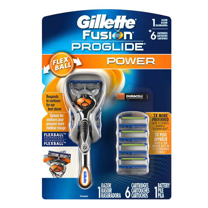 Gillette Fusion Proglide Power Razor With 6 Cartridges Free Shipping