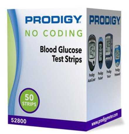 Case of 200-Prodigy No Code Test Strip Retail Strip 50 By Prodigy Diabetes Care USA 