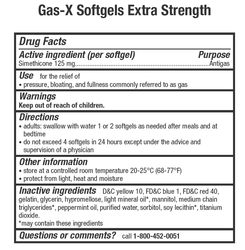 Case of 24-Gas-X X/Str Softgel Sgt 20 By Glaxo Smith Kline Consumer Hc USA 