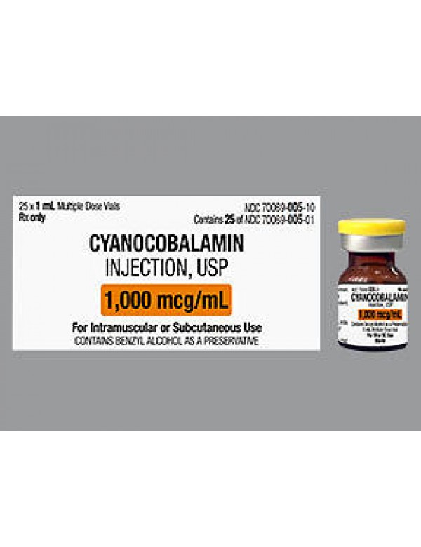 Rx Item-Cyanocobalamine  1000MCG 25X1 ML Multi Dose Vial by Somerset Therapeutics USA Pharma USA 