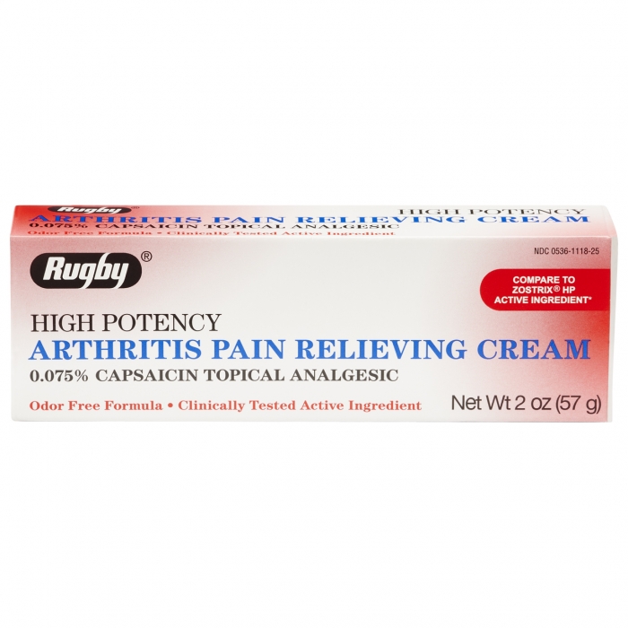 Case of 24-Arthritis Pain Capsaicin Hp 0.075% Cream 0.00075 2 oz By Major Pharma/Rugby USA 
