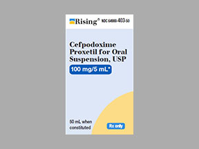 Rx Item-Cefpodoxime 100MG/5ML 50 ML SUS by Rising Pharma USA 