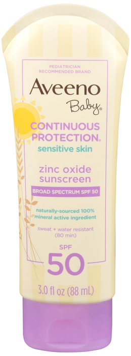 Aveeno Baby Cont Prot Zinc SPF 50 Lotion 3 oz By J&J Consumer USA 