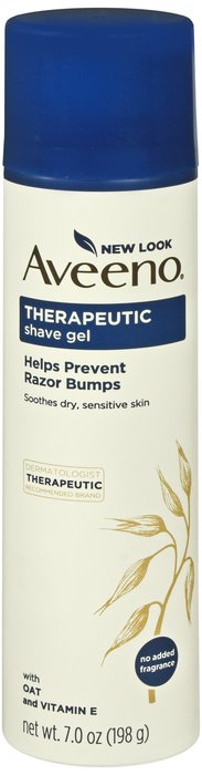Pack of 12-Aveeno Shave Gel Therapeutic Unscented Gel 7 oz By J&J Consumer USA 