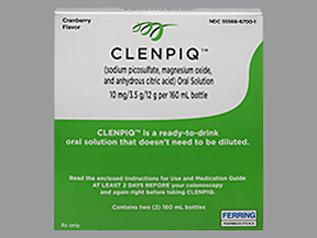 Rx Item-Clenpiq 10MG3.5/12 2X160 ML sol by Ferring Pharma USA 