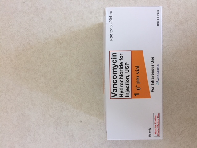 Rx Item-Vancomycin 1GM 10 Vial by Auromedics Pharma USA 