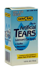 Pack of 12-Artificial Tears Drops 0.5 oz By Geri-Care Pharma USA 
