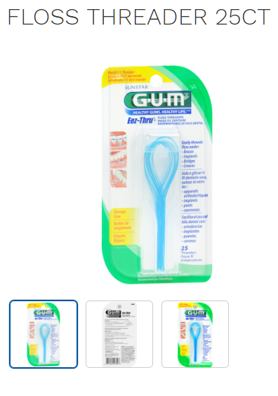 Case of 144-Gum Floss Threader 25 By Sunstar Americas USA 