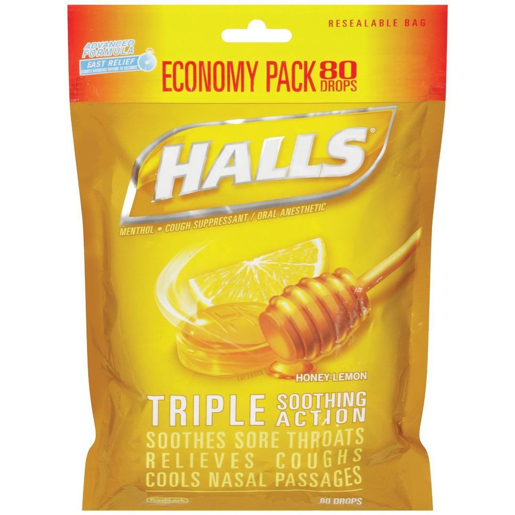 Halls Bag Honey Lemon Lozenge 80 By Mondelez Global USA 