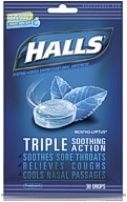 Case of 48-Halls Sugar Free Bag Mountn Menthol Lozenge 25 By Mondelez Global USA 