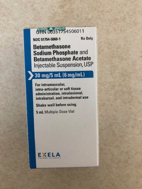 Rx Item-Betamethasone Acetate 30MG 5 ML Multi Dose Vial by Exela Pharma USA 