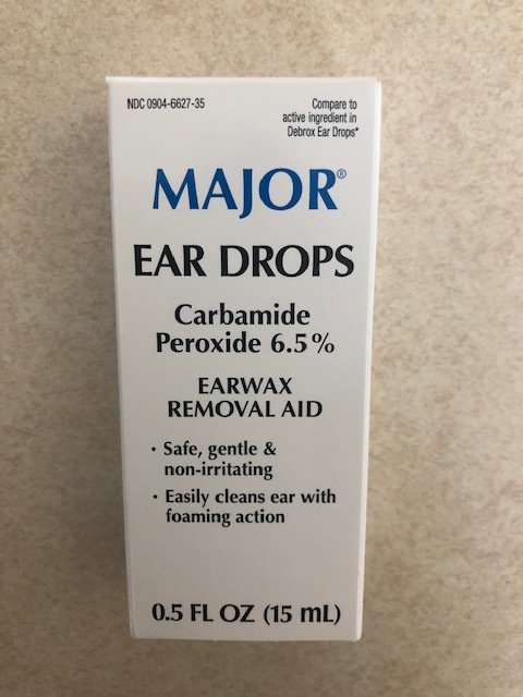 Ear Drops Carbamde Perxide 6.5% Drops  15 ml By Major Pharma USA 