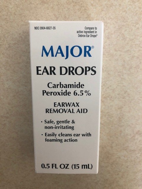 Ear Drops Carbamde Peroxide 6.5% Drops  15 ml By Major Pharma USA Gen Debrox