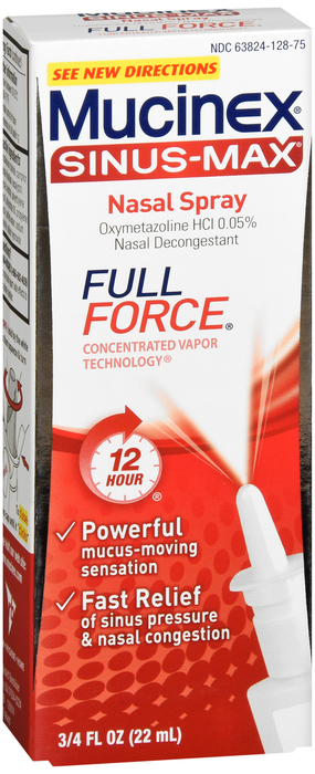 Pack of 12-Mucinex Sinus-Max Nasal Spray 0.75 oz By RB Health  USA 