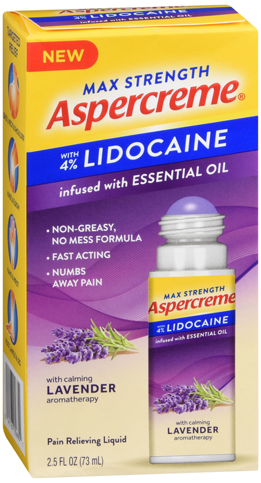 Pack of 12-Aspercreme W/Lido No Mess Lav R/O Roll On 2.5 oz By Chattem Drug & Chem Co USA 