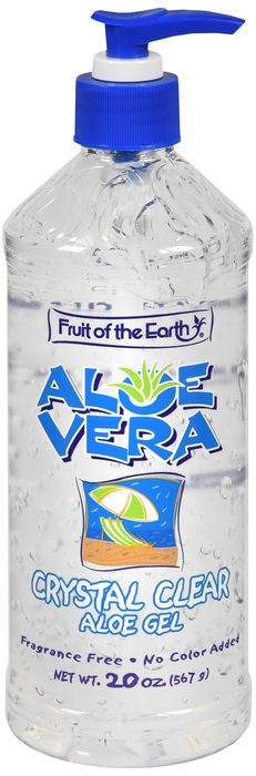 Aloe Vera Crystal Clear Gel 20 oz By Fruit Of The Earth USA 