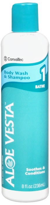 Case of 48-Aloe Vesta 2In1 Body Wash & Shampoo 8 oz oz By Medline USA 
