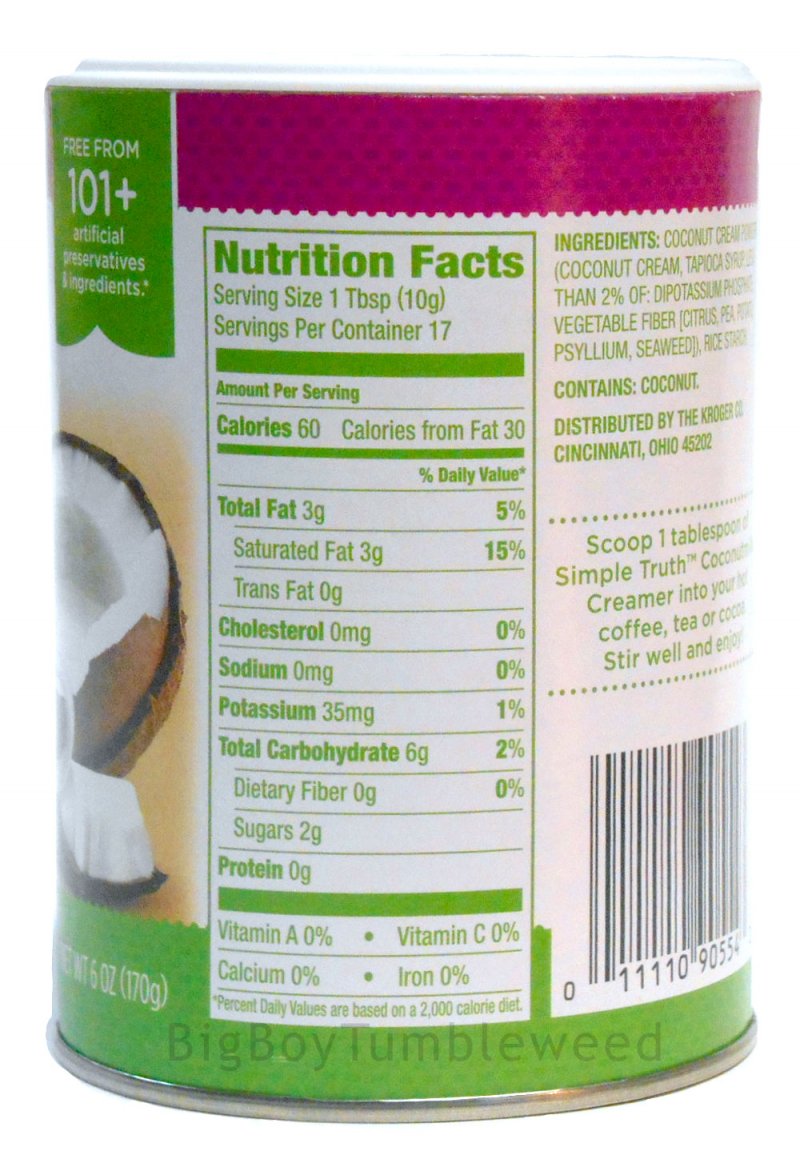 Simple Truth Coconut Milk Nutrition Facts Runners High Nutrition