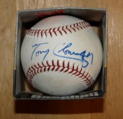 Thumbnail of TONY CLONINGER Autographed Baseball Signed Braves 2 Grandslams in 1 game!